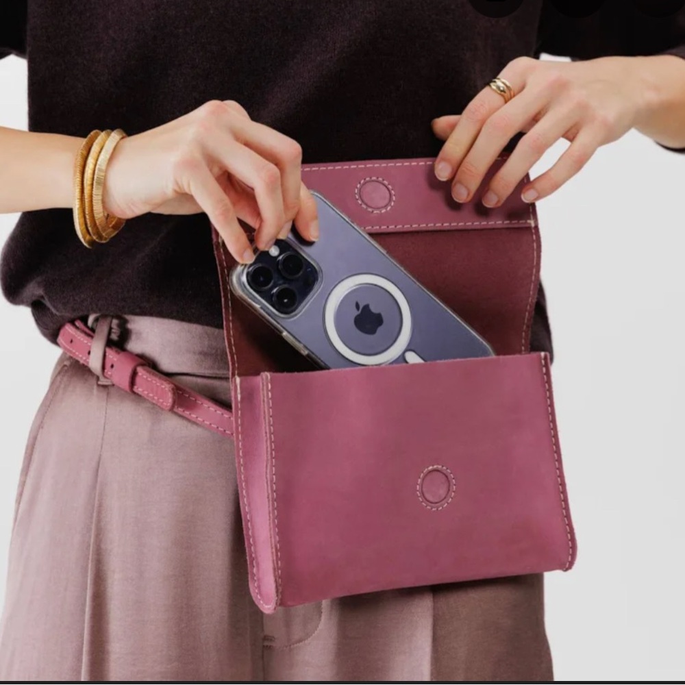 Portland leather Pink belt waist Bag